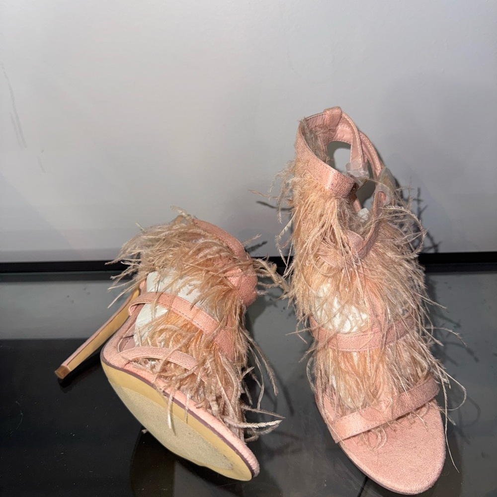Cape Robbin Blush Feathered Heels